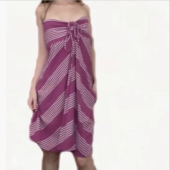 Women's M Patagonia Kamala Convertible Dress/Skirt Purple & White Chevron - Picture 4 of 11